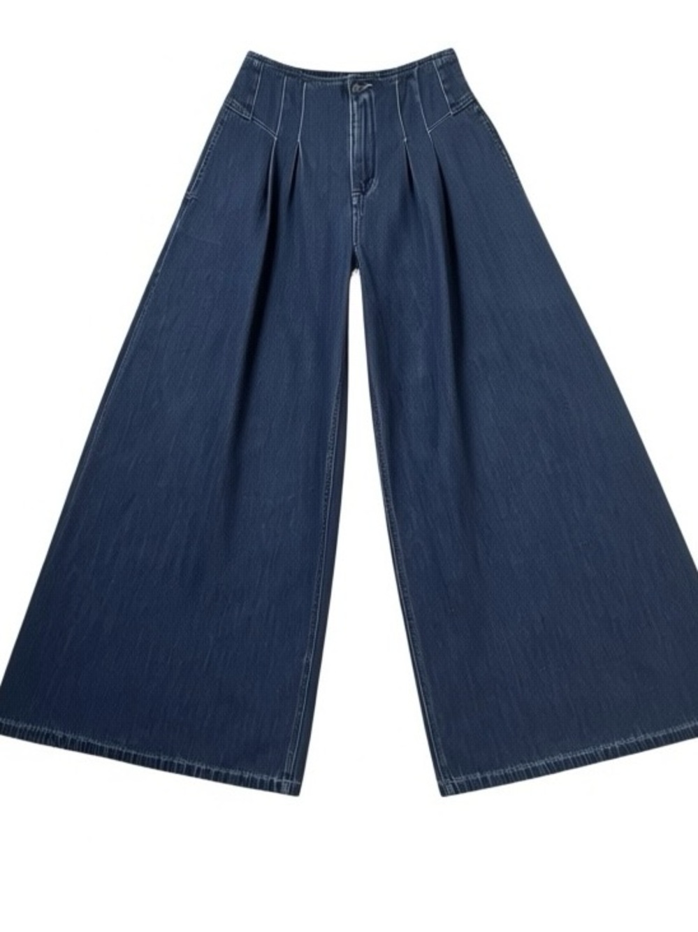We The Free High-Rise Wide-Leg Jeans Dark Blue size 29 Free People 100% Cotton
